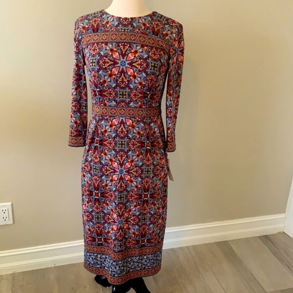 Adorne Robby Knit Dress Boho Print - Picture 4 of 7